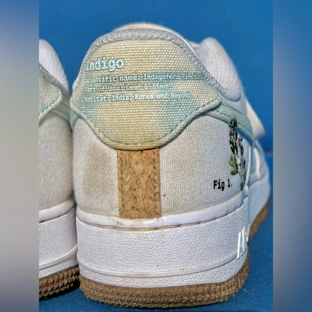 Nike Air Force 1 “Fig. 1 Indigo” Canvas Sneakers CZ0269-100 - Picture 4 of 13